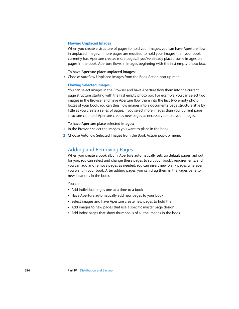 P. 584), Adding and removing pages | Apple Aperture 2 User Manual | Page 584 / 701