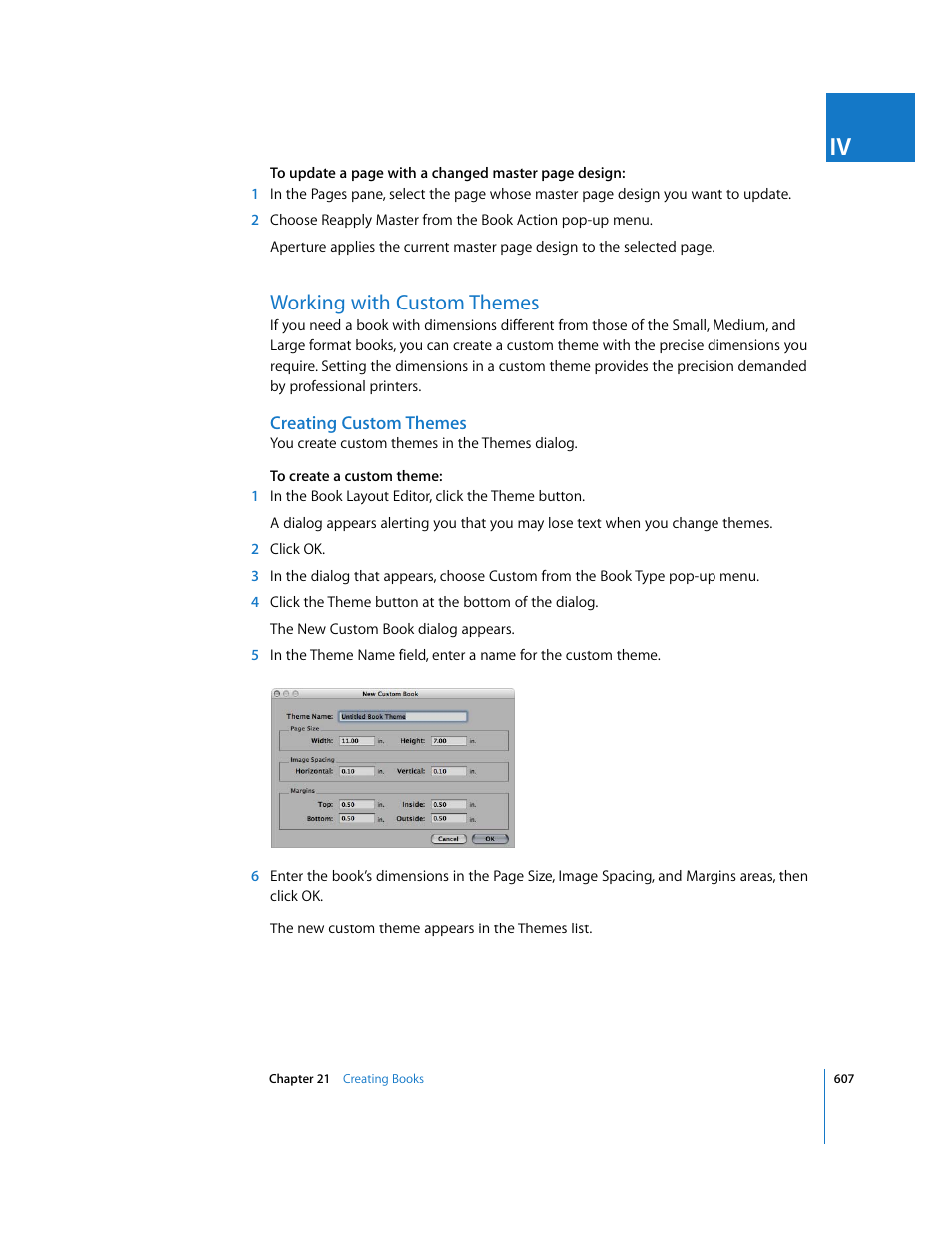 Working with custom themes, Creating custom themes, P. 607) | Apple Aperture 2 User Manual | Page 607 / 701