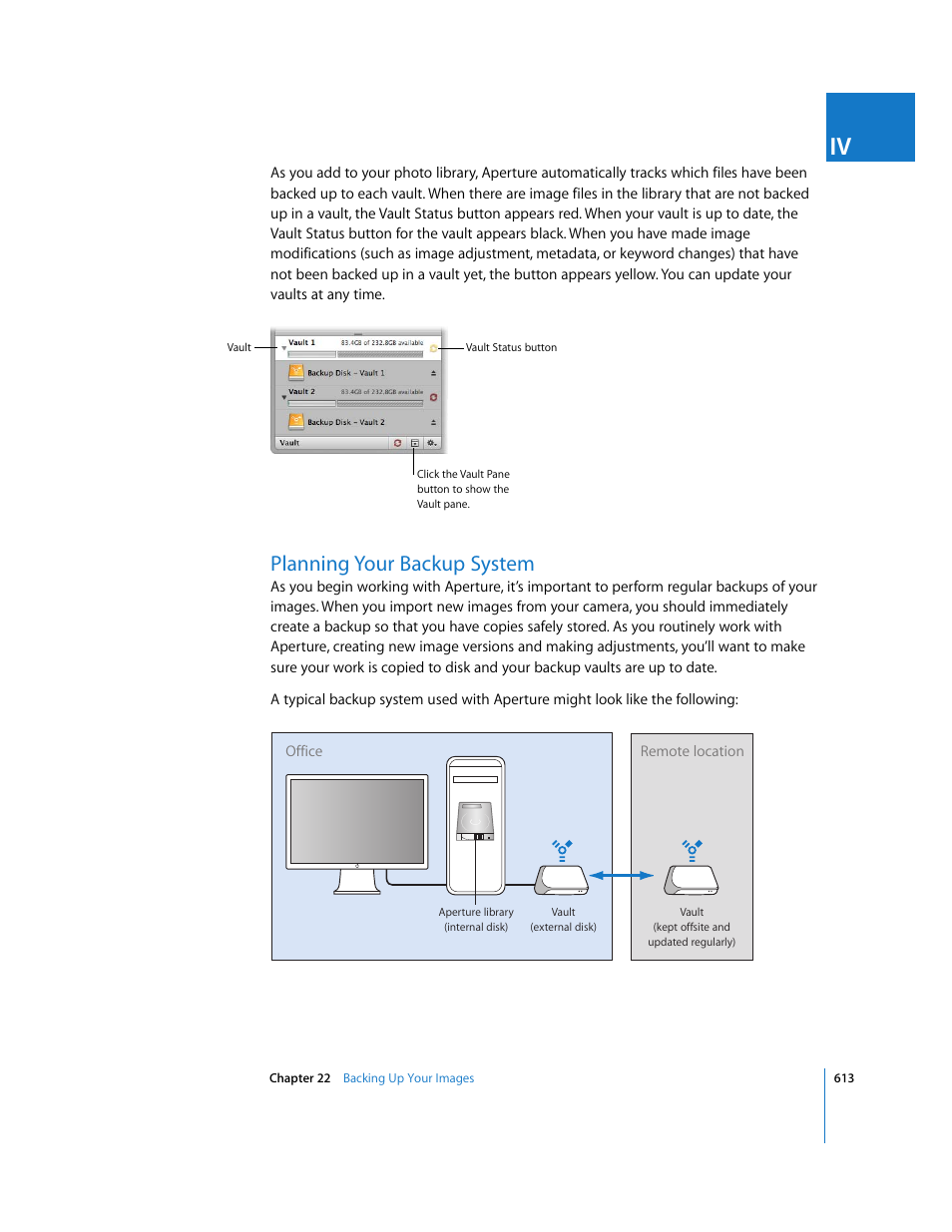 Planning your backup system, P. 613) | Apple Aperture 2 User Manual | Page 613 / 701