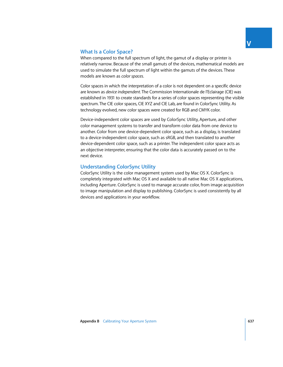 What is a color space, Understanding colorsync utility | Apple Aperture 2 User Manual | Page 637 / 701