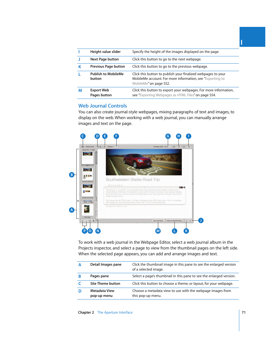 Web journal controls | Apple Aperture 2 User Manual | Page 71 / 701