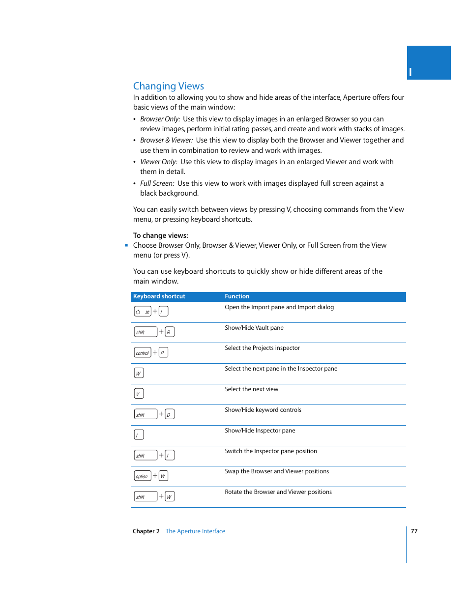 Changing views, P. 77) | Apple Aperture 2 User Manual | Page 77 / 701