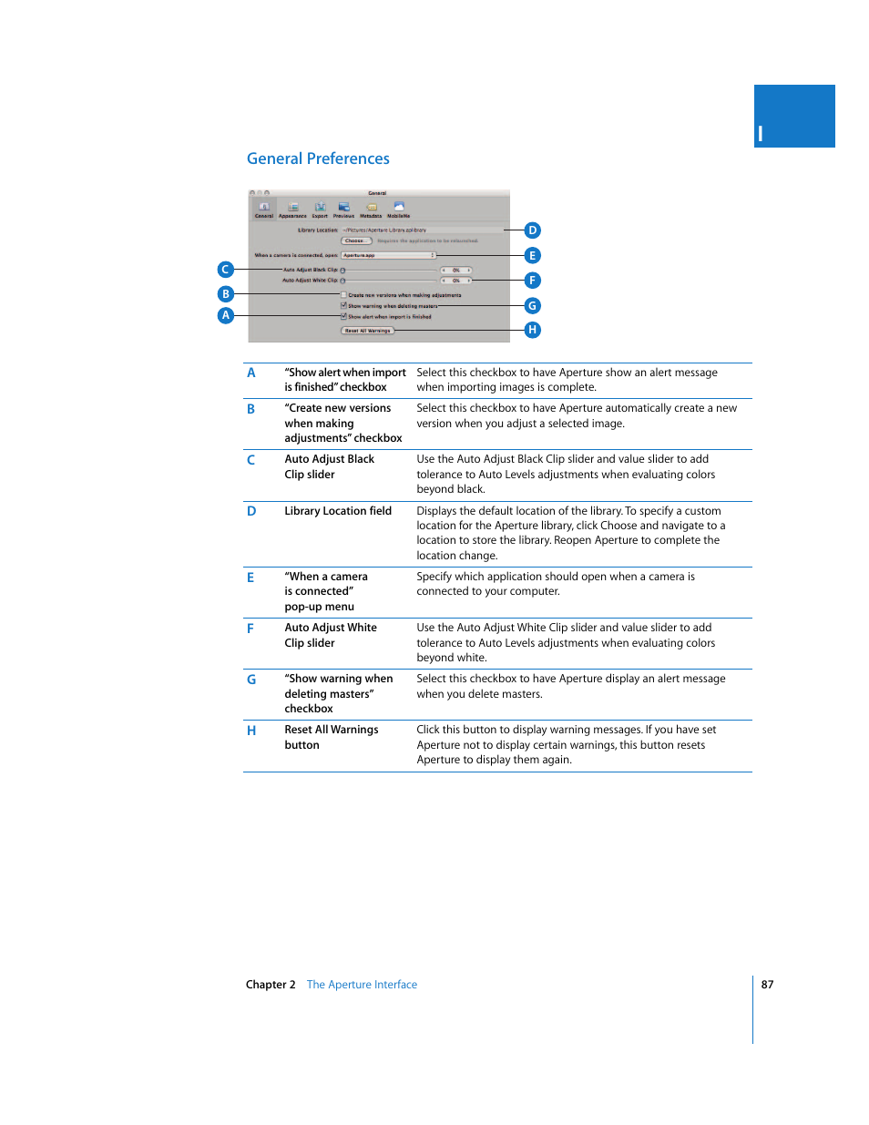 General preferences | Apple Aperture 2 User Manual | Page 87 / 701