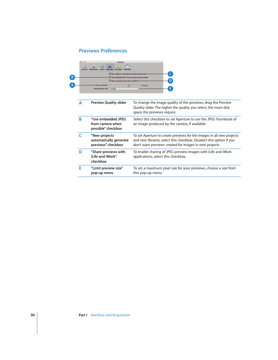 Previews preferences | Apple Aperture 2 User Manual | Page 90 / 701