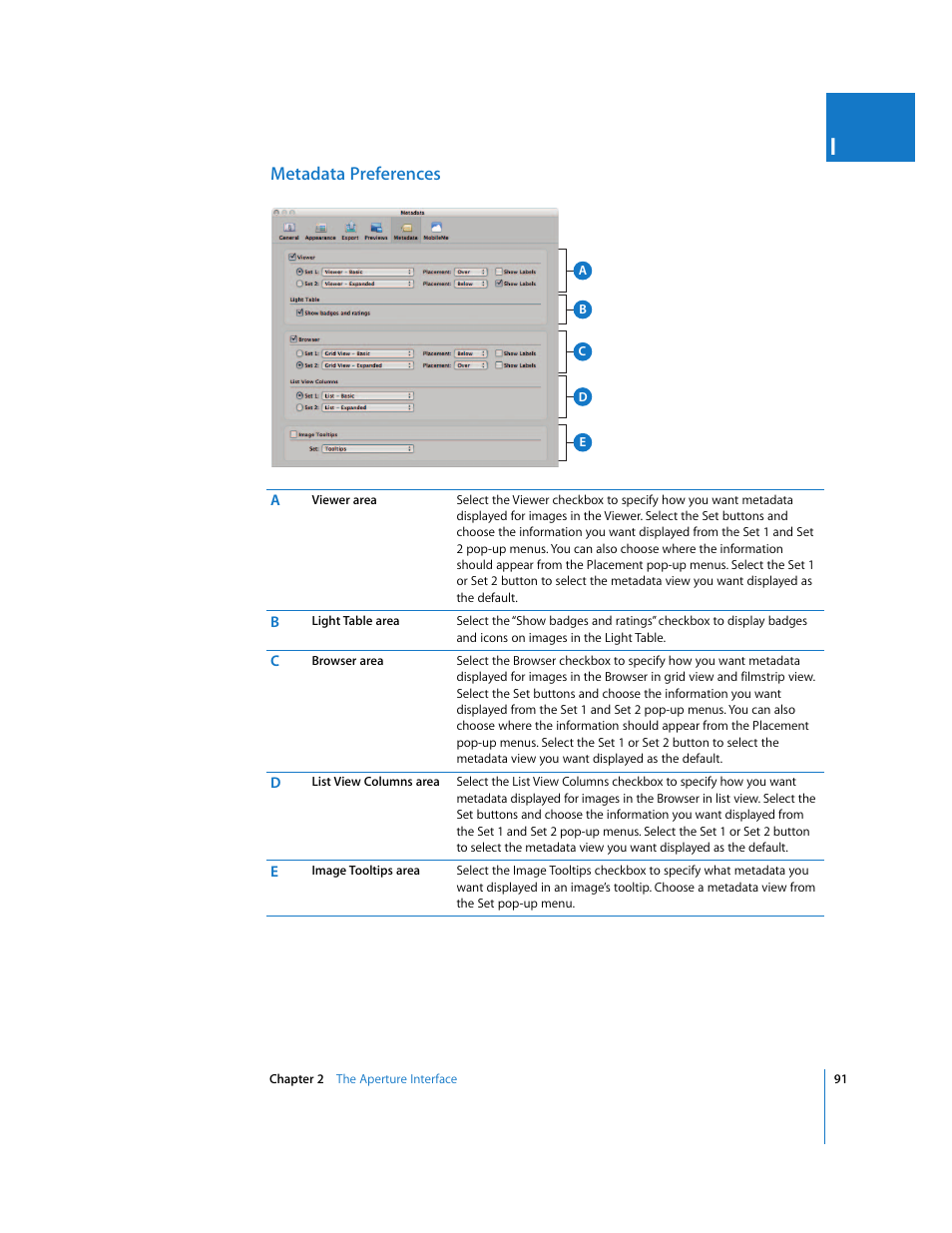 Metadata preferences | Apple Aperture 2 User Manual | Page 91 / 701
