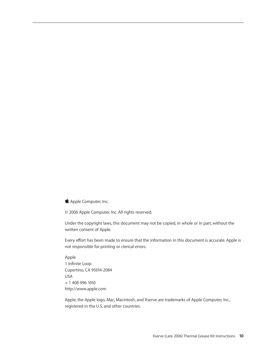Apple Xserve Intel (Late 2006) DIY Procedure for Thermal Grease Kit User Manual | Page 10 / 10