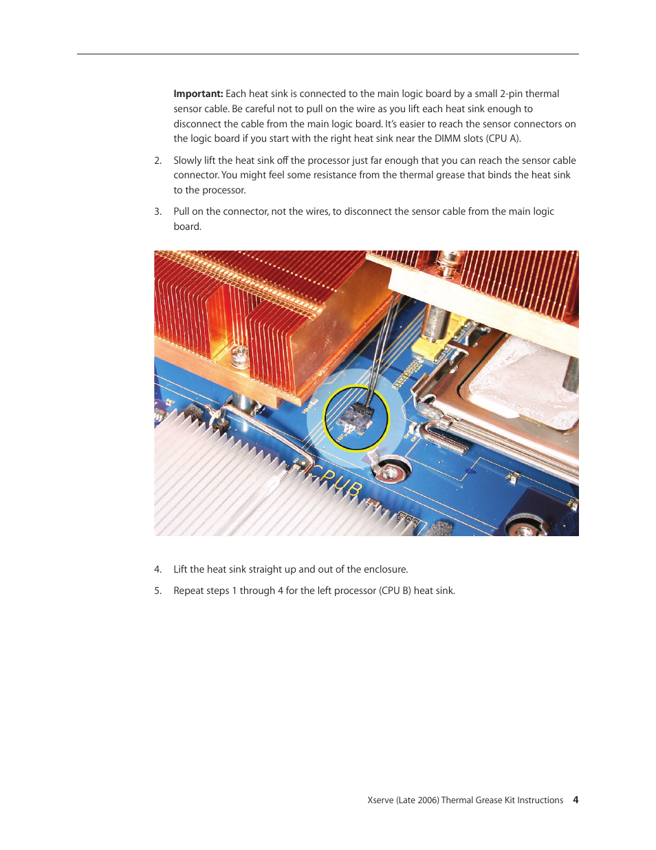Apple Xserve Intel (Late 2006) DIY Procedure for Thermal Grease Kit User Manual | Page 4 / 10