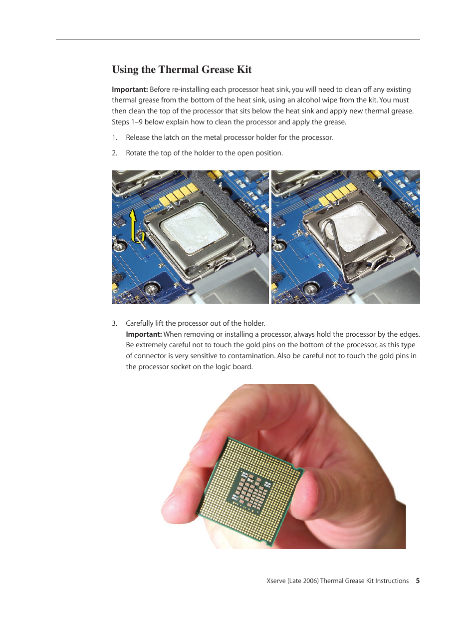 Using the thermal grease kit | Apple Xserve Intel (Late 2006) DIY Procedure for Thermal Grease Kit User Manual | Page 5 / 10