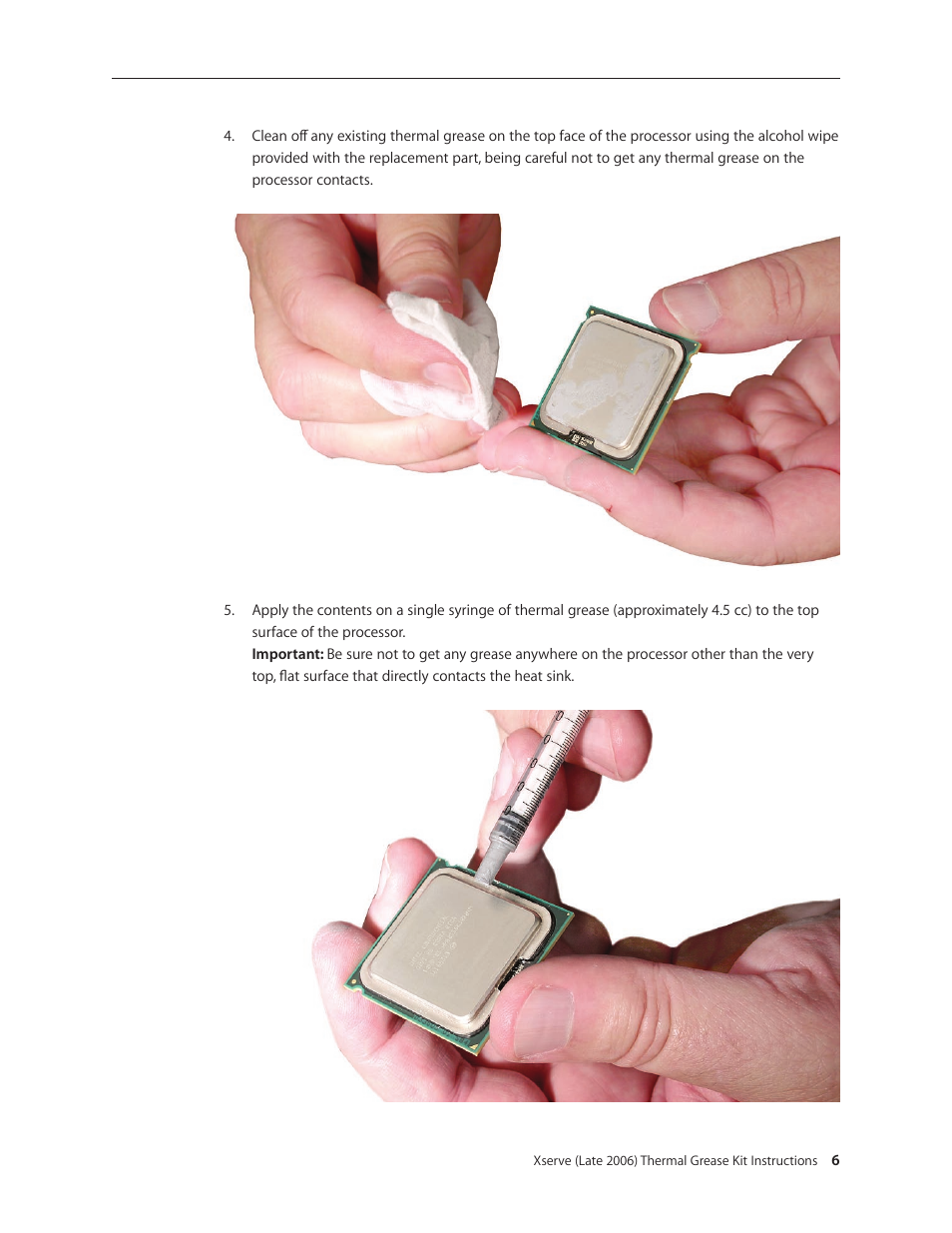 Apple Xserve Intel (Late 2006) DIY Procedure for Thermal Grease Kit User Manual | Page 6 / 10