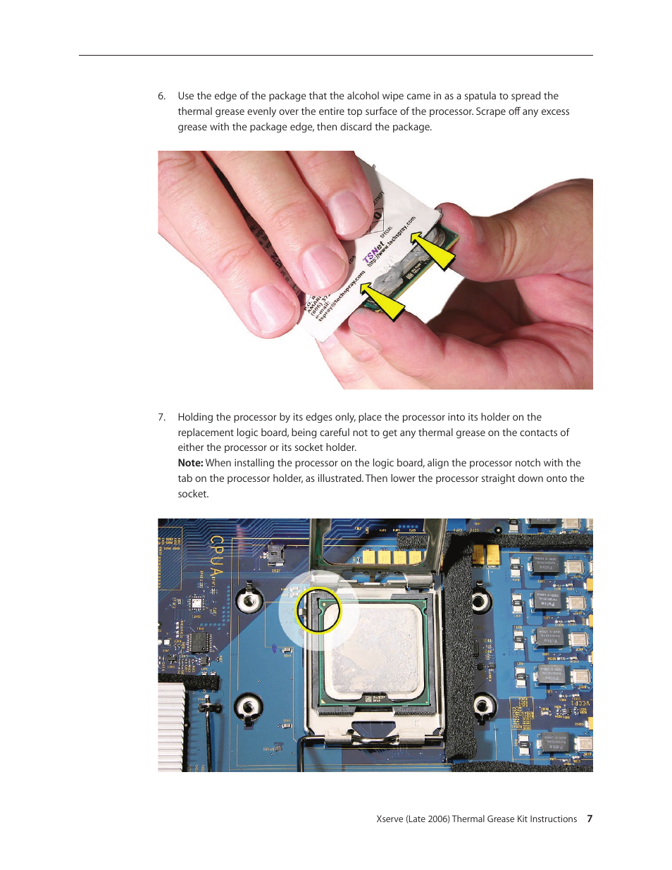 Apple Xserve Intel (Late 2006) DIY Procedure for Thermal Grease Kit User Manual | Page 7 / 10