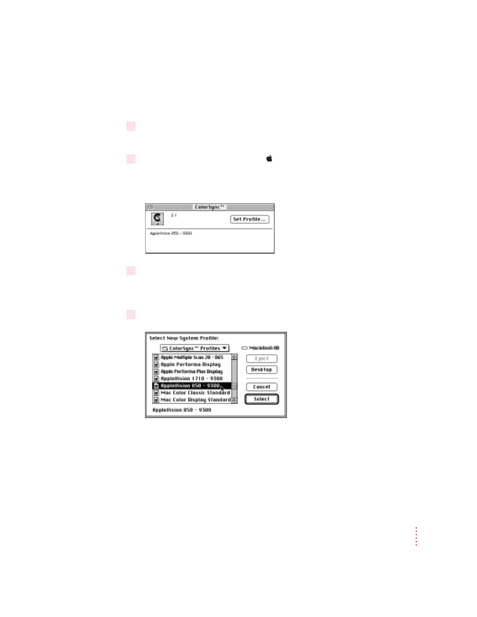 Setting the colorsync system profile | Apple QuickTake 200 Camera User Manual | Page 75 / 98