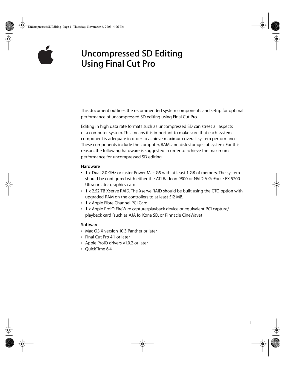 Apple Final Cut Pro User Manual | 3 pages