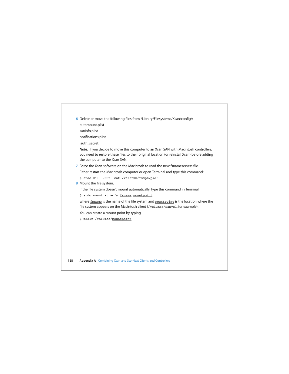 Apple Xsan 1.4 User Manual | Page 158 / 192