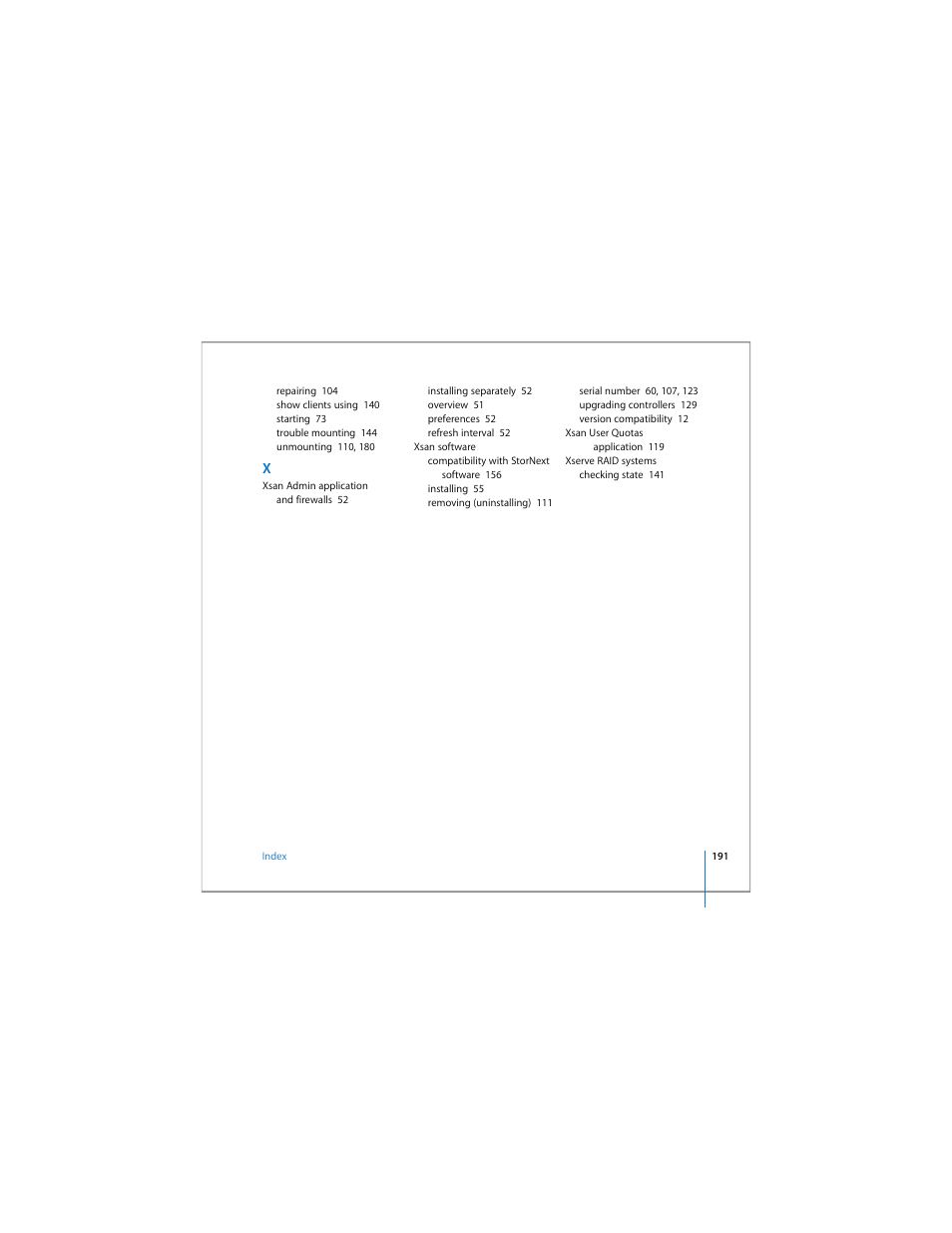 Apple Xsan 1.4 User Manual | Page 191 / 192