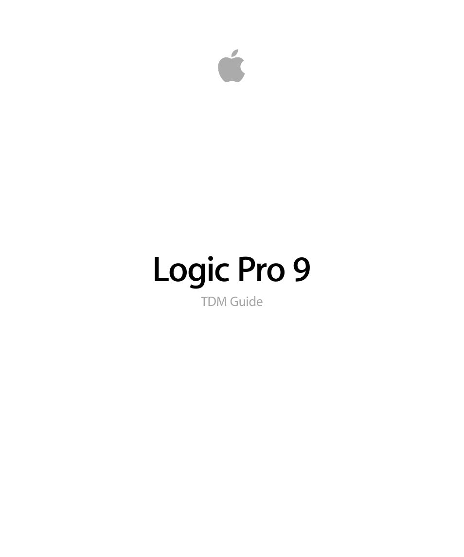Apple Logic Pro 9 (TDM Guide) User Manual | 26 pages