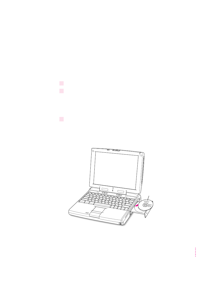 Using a cd in the cd-rom drive, Inserting a disc | Apple PowerBook (3400 series) User Manual | Page 45 / 207