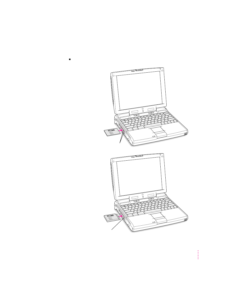 Inserting a pc card | Apple PowerBook (3400 series) User Manual | Page 51 / 207