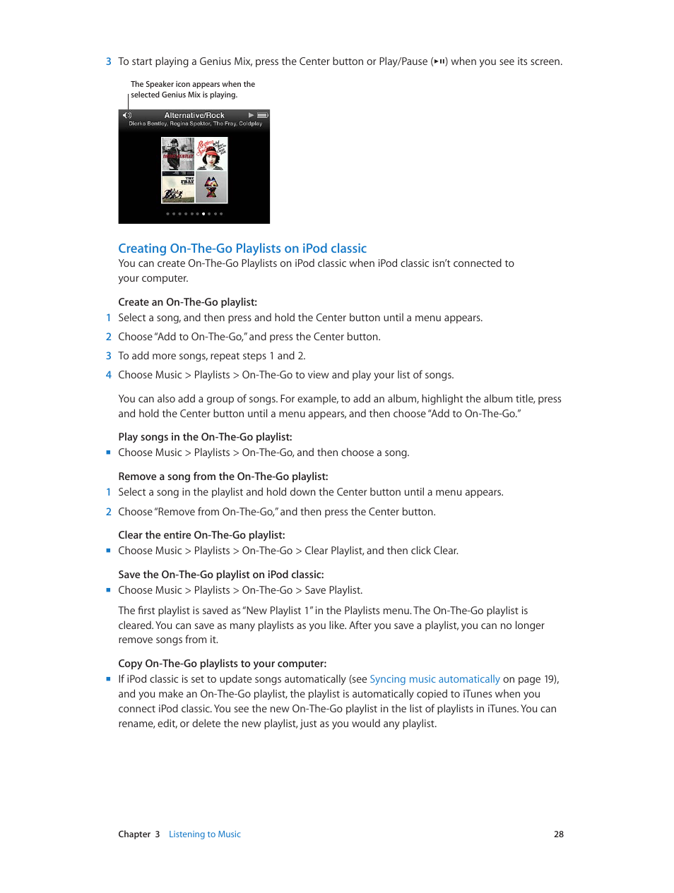 Creating on-the-go playlists on ipod classic | Apple iPod classic 160 GB User Manual | Page 28 / 58