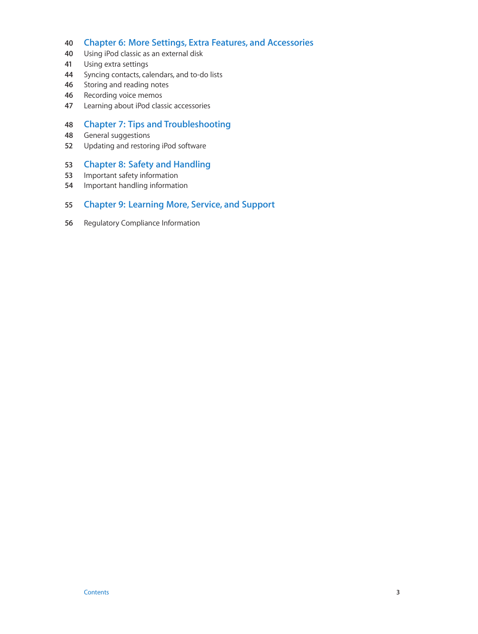 Apple iPod classic 160 GB User Manual | Page 3 / 58