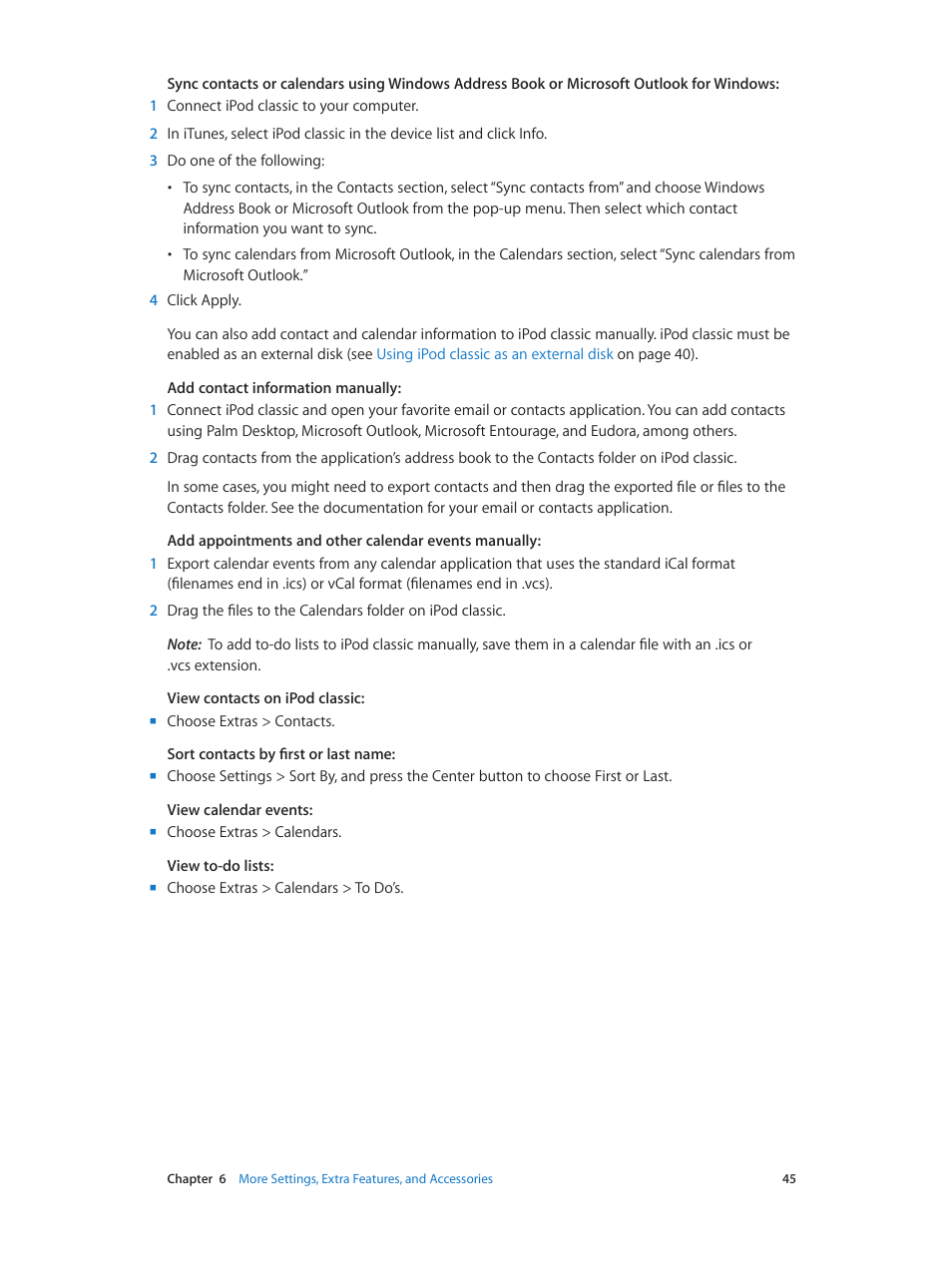 Apple iPod classic 160 GB User Manual | Page 45 / 58