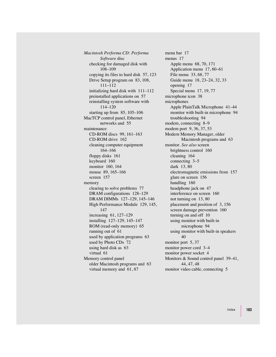 Apple Macintosh Performa 6360 Series User Manual | Page 183 / 199