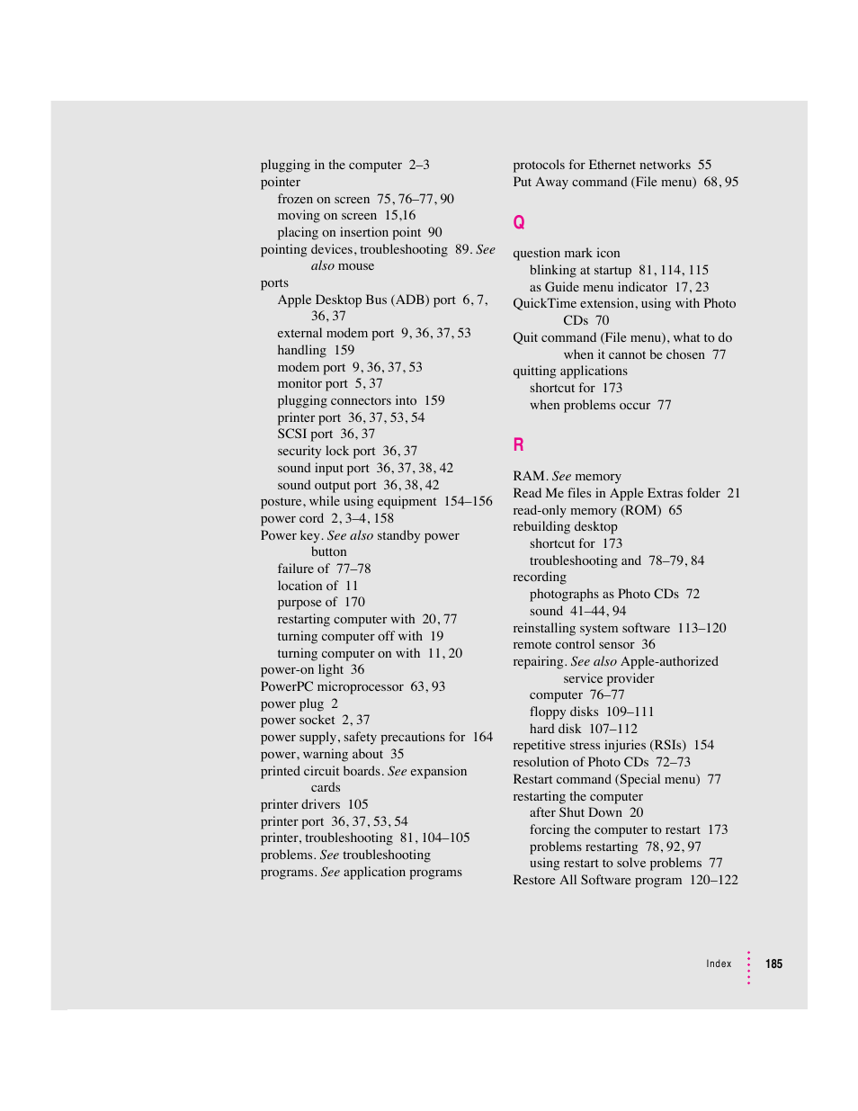 Apple Macintosh Performa 6360 Series User Manual | Page 185 / 199