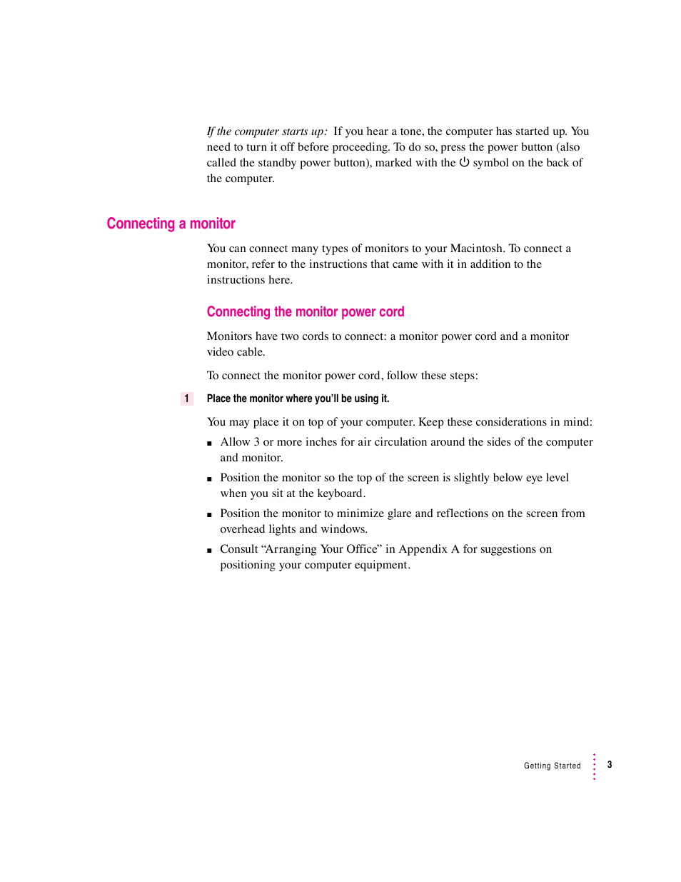 Connecting a monitor | Apple Macintosh Performa 6360 Series User Manual | Page 3 / 199