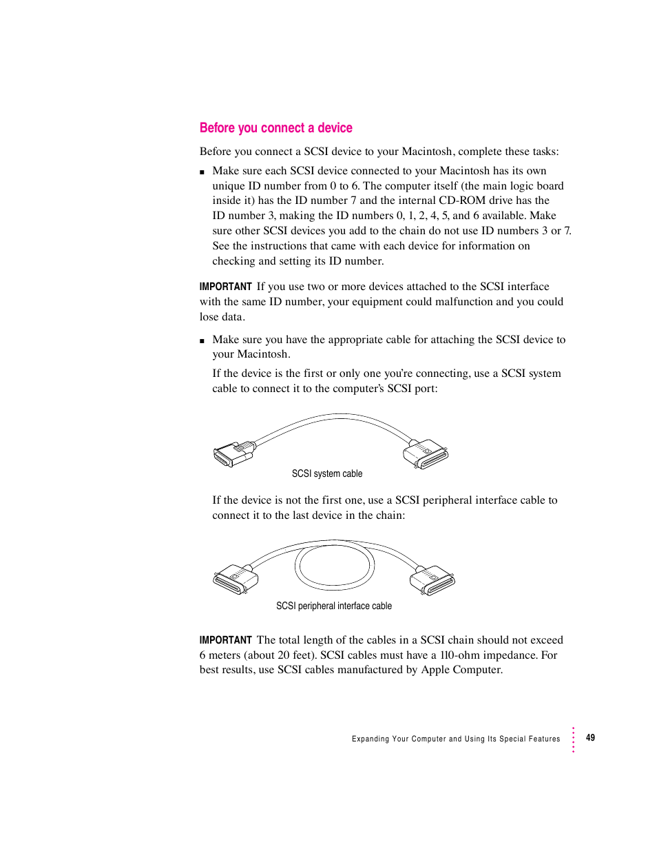 Before you connect a device | Apple Macintosh Performa 6360 Series User Manual | Page 49 / 199