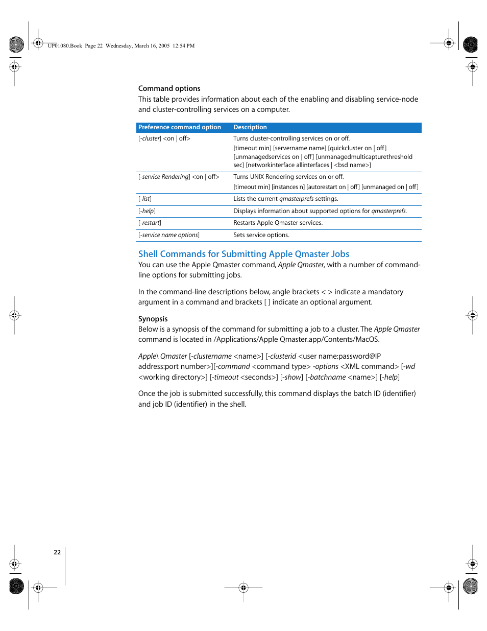 Shell commands for submitting apple qmaster jobs | Apple Qmaster 2 User Manual | Page 22 / 25