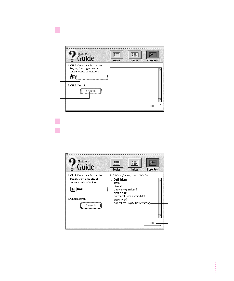 Getting answers with the look for button | Apple Macintosh Performa 6300CD Series User Manual | Page 33 / 134