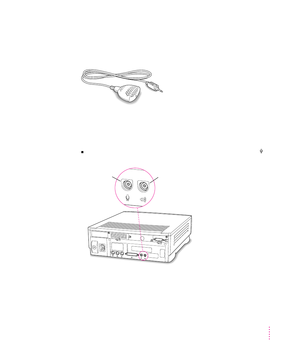 Connecting an apple plaintalk microphone 31, Connecting an apple plaintalk microphone | Apple Macintosh Performa 6300CD Series User Manual | Page 41 / 134