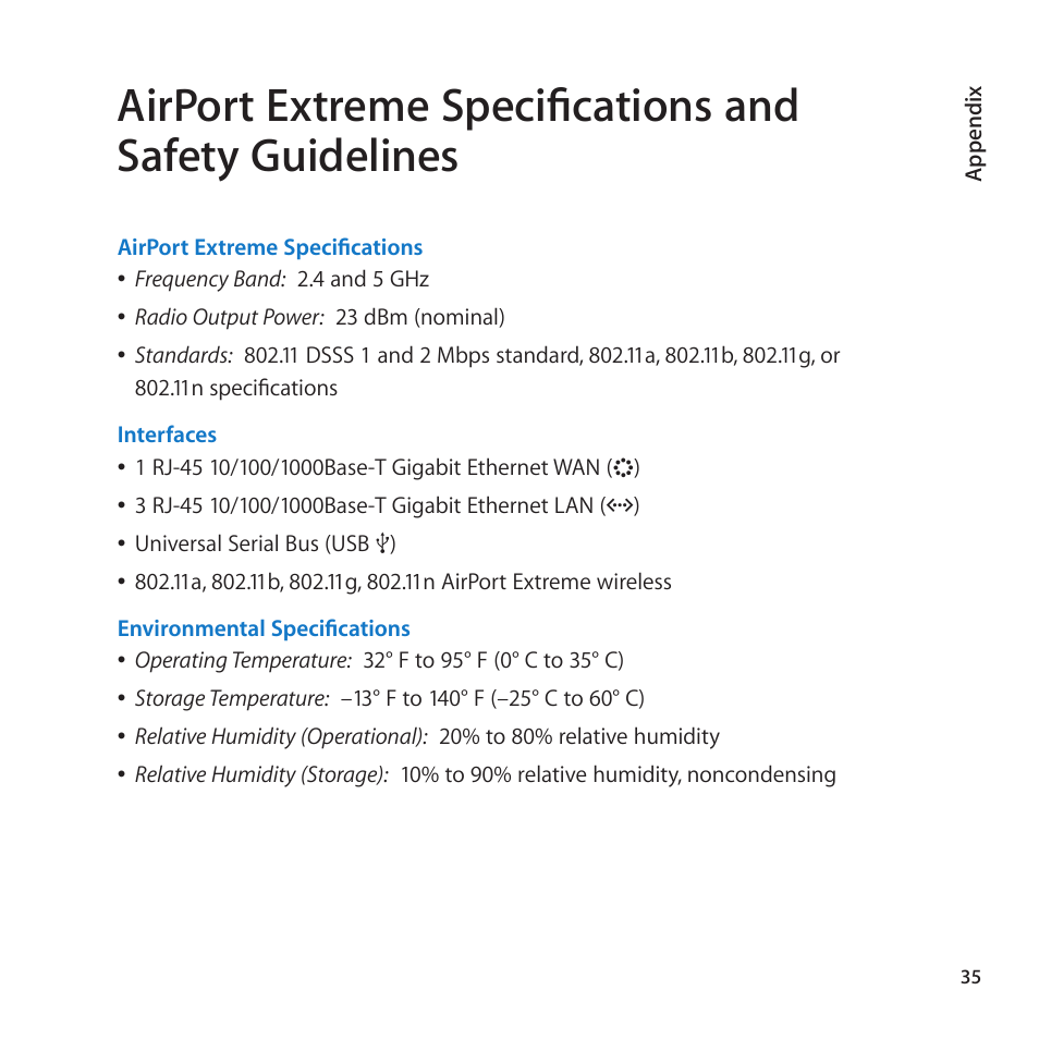 Apple AirPort Extreme 802.11n (5th Generation) User Manual | Page 35 / 44