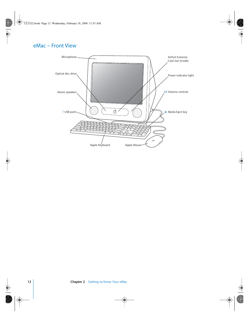 Emac – front view | Apple eMac (USB 2.0; Early 2004) User Manual | Page 12 / 88