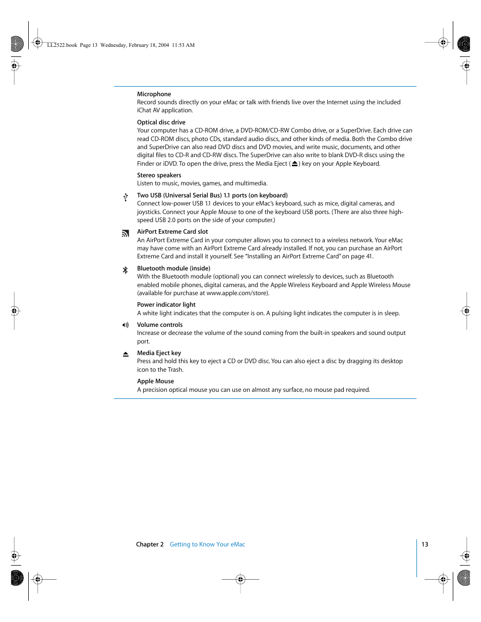 Apple eMac (USB 2.0; Early 2004) User Manual | Page 13 / 88