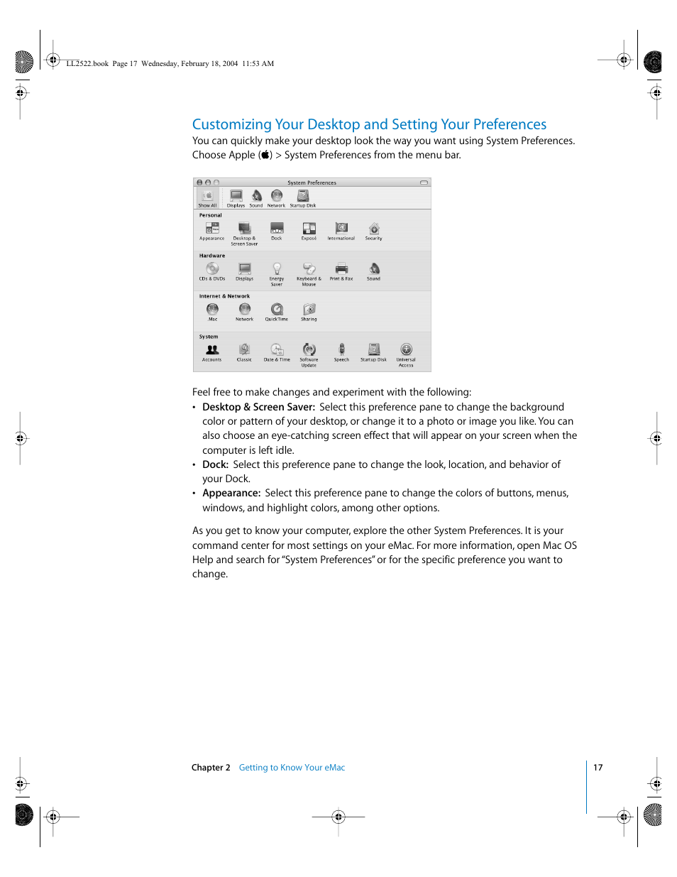 Apple eMac (USB 2.0; Early 2004) User Manual | Page 17 / 88