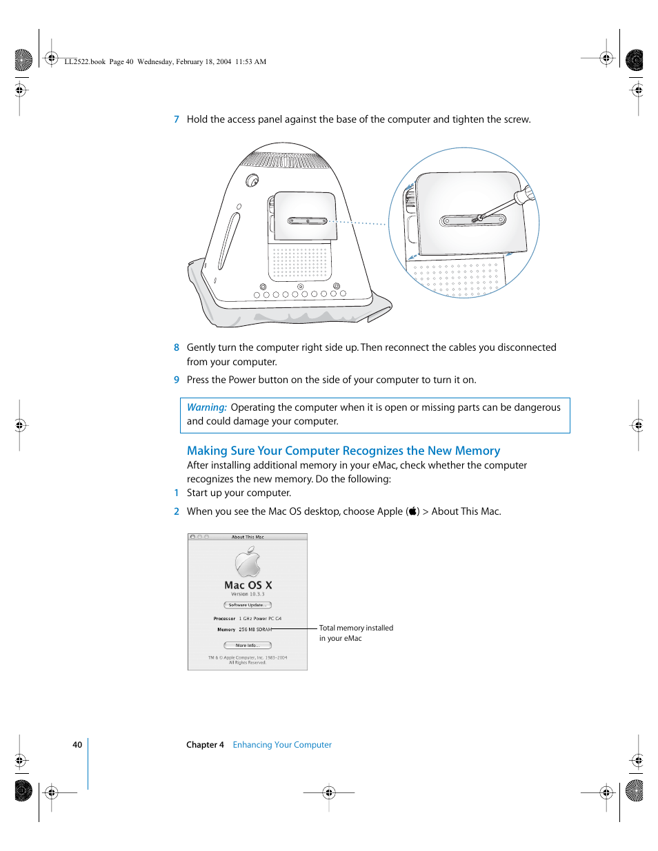 Apple eMac (USB 2.0; Early 2004) User Manual | Page 40 / 88