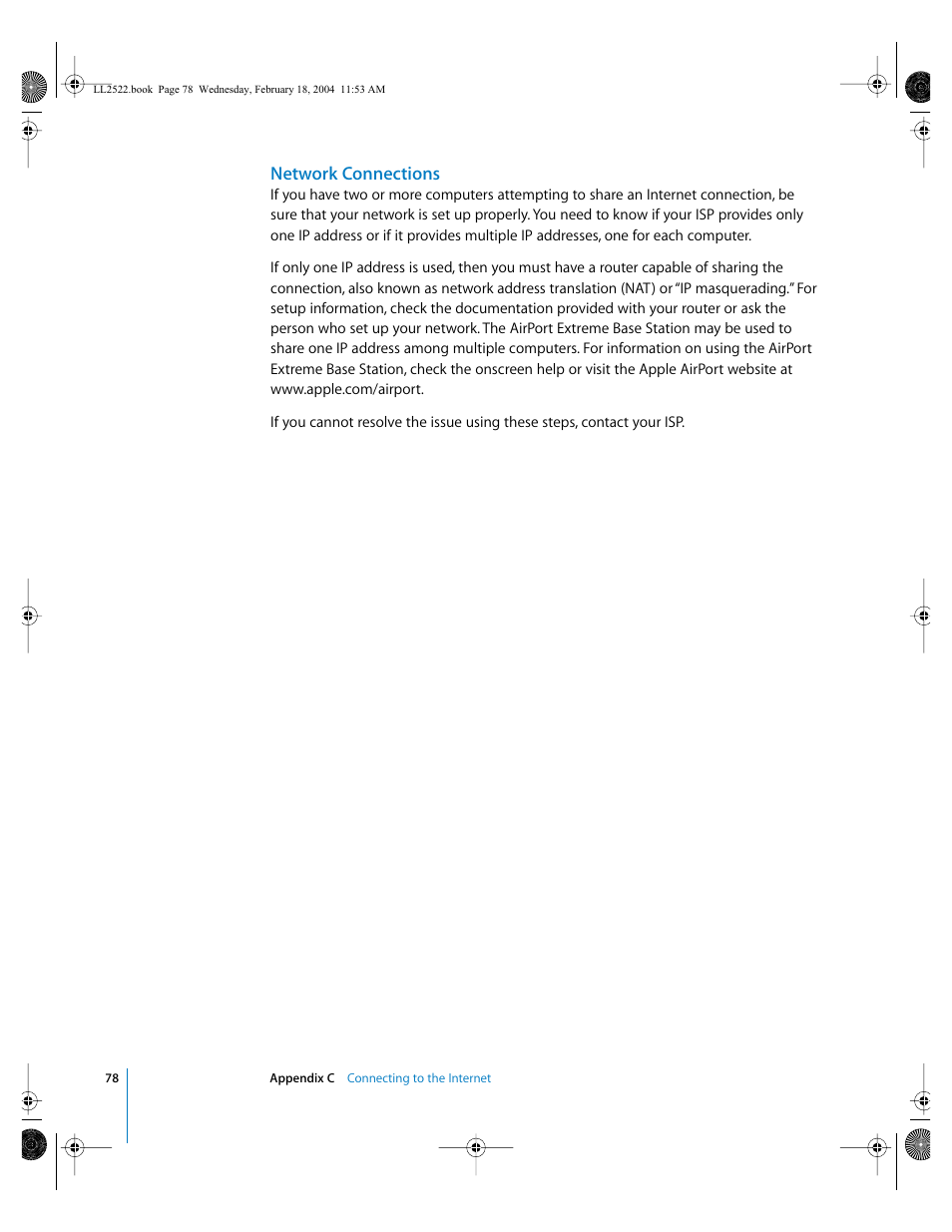 Network connections | Apple eMac (USB 2.0; Early 2004) User Manual | Page 78 / 88