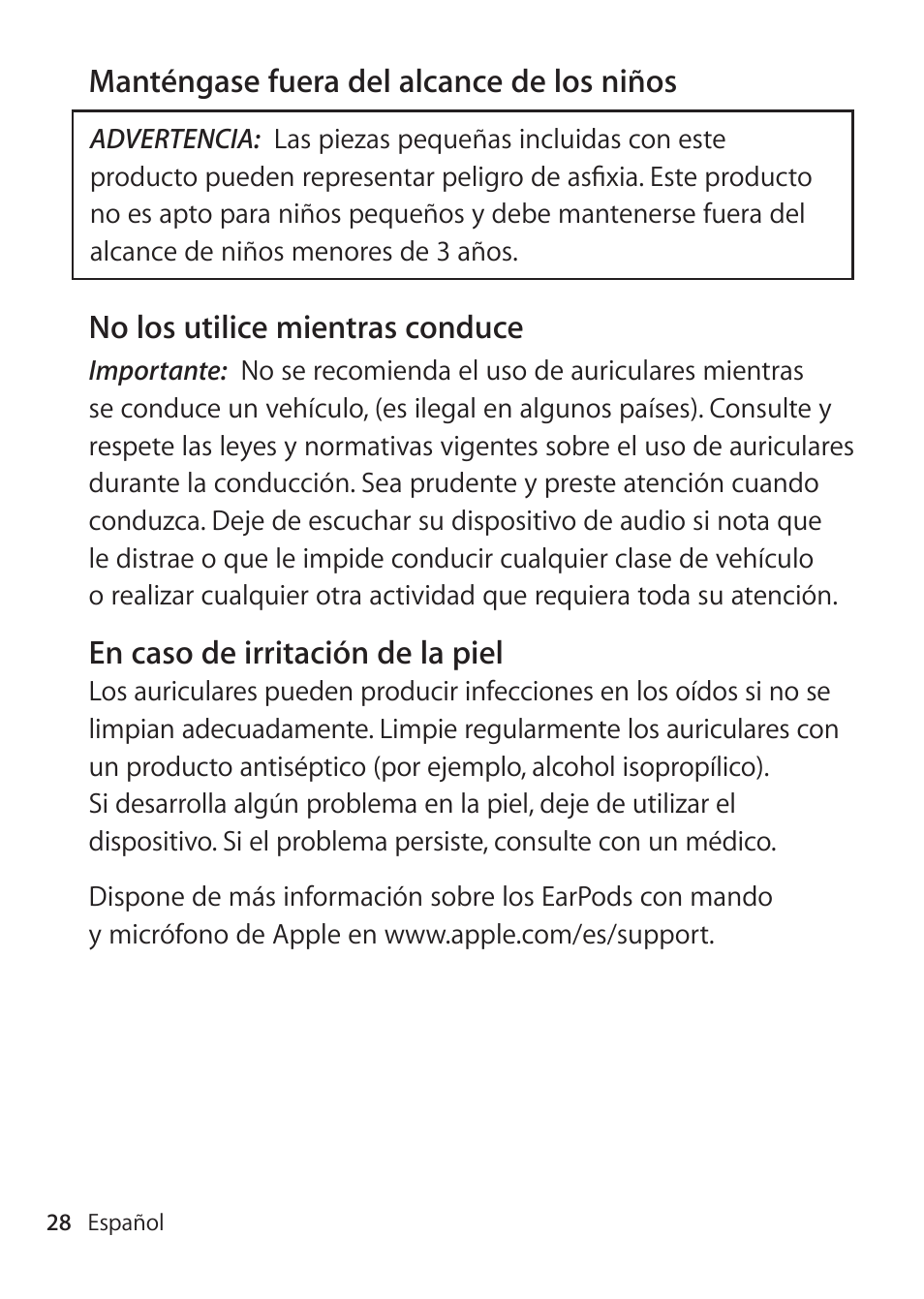 Apple EarPods with Remote and Mic User Manual | Page 28 / 40