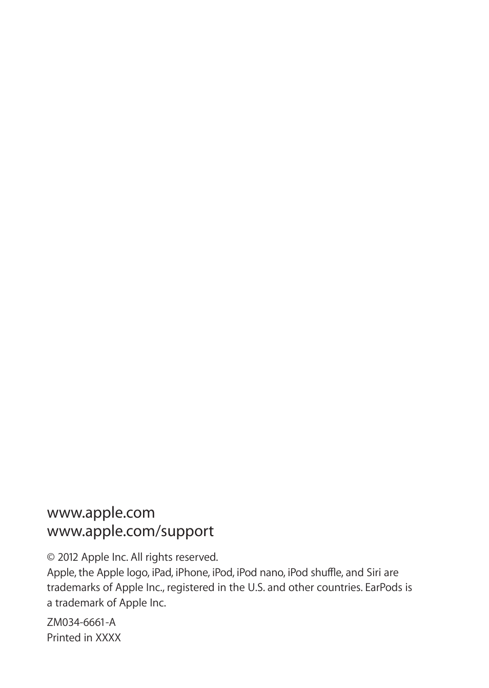 Apple EarPods with Remote and Mic User Manual | Page 40 / 40