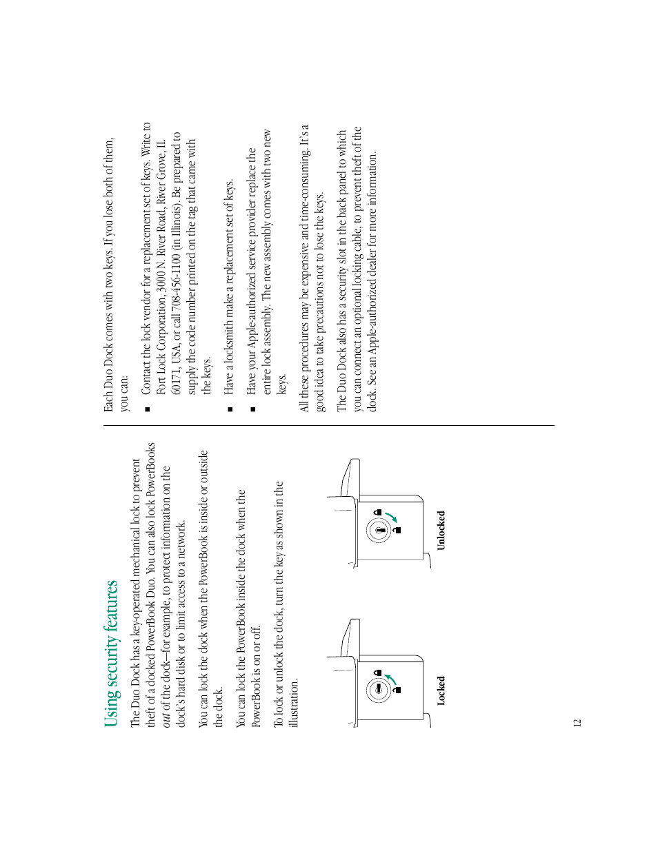 Using security features | Apple PowerBook Duo Dock (including Duo Dock II) User Manual | Page 16 / 36