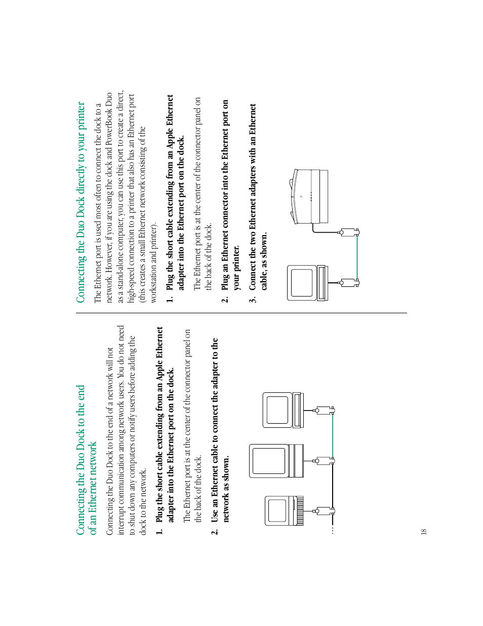 Connecting the duo dock directly to your printer | Apple PowerBook Duo Dock (including Duo Dock II) User Manual | Page 22 / 36