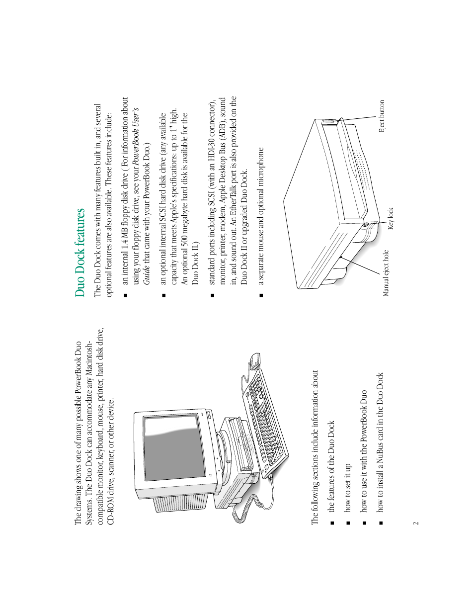 Duo dock features | Apple PowerBook Duo Dock (including Duo Dock II) User Manual | Page 6 / 36