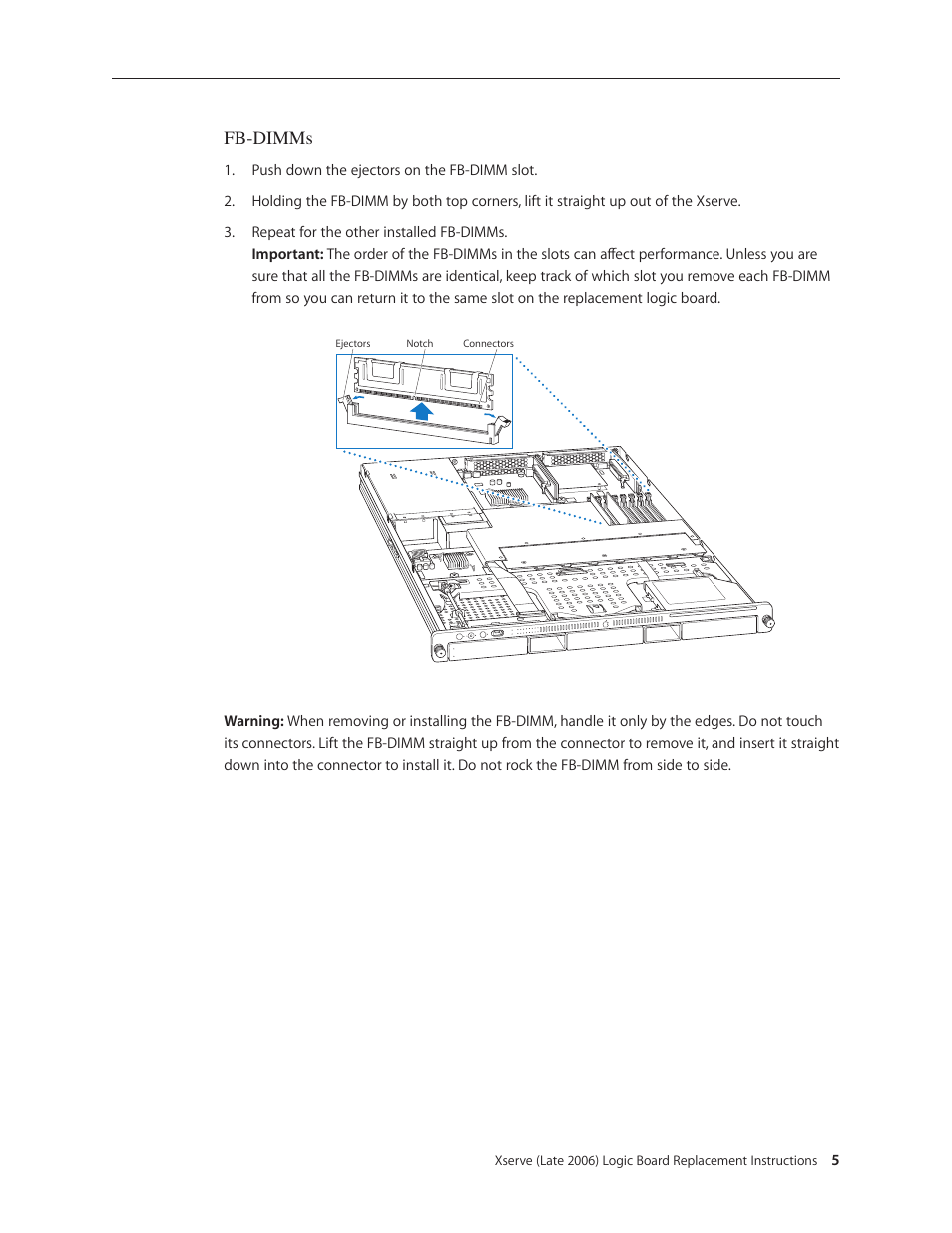 Fb-dimms | Apple Xserve Intel (Late 2006) DIY Procedure for Logic Board User Manual | Page 5 / 25