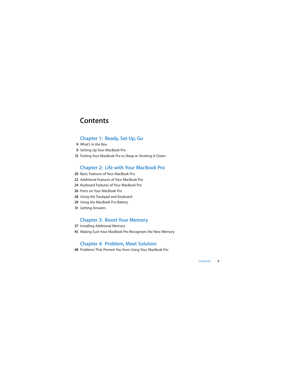 Apple MacBook Pro (Late 2007, 2.4/2.2 GHz) User Manual | Page 5 / 84