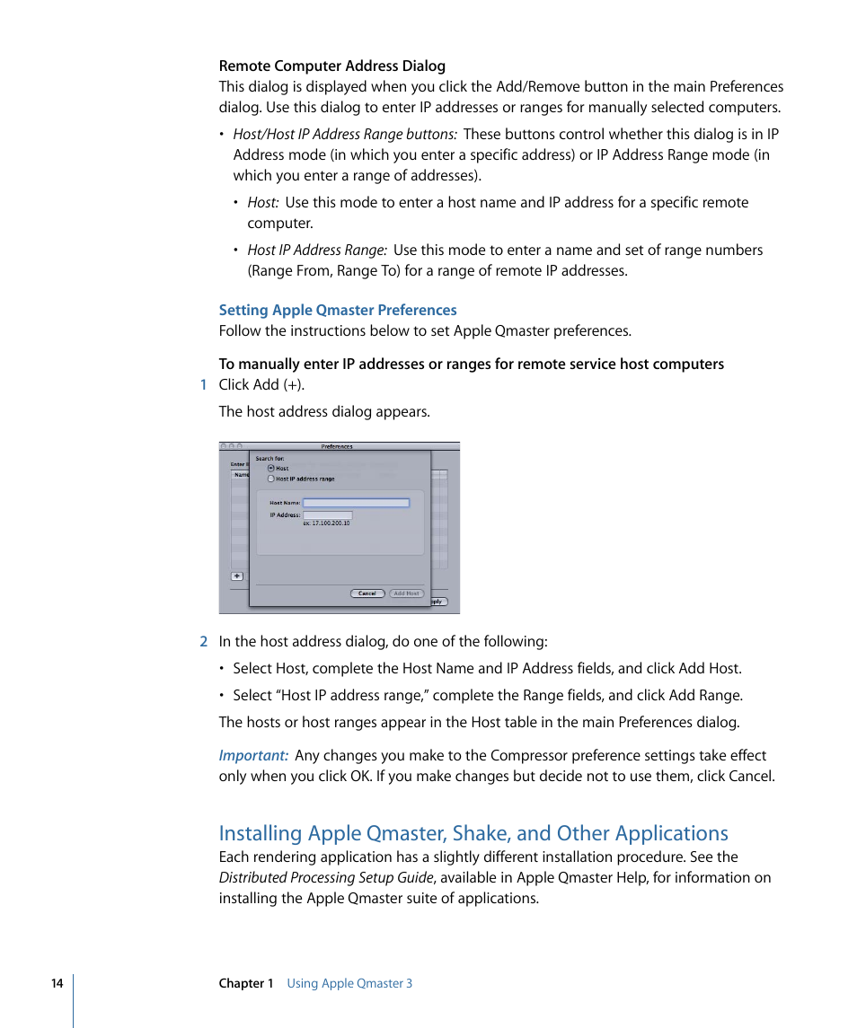 Setting apple qmaster preferences | Apple Qmaster 3 User Manual | Page 14 / 42