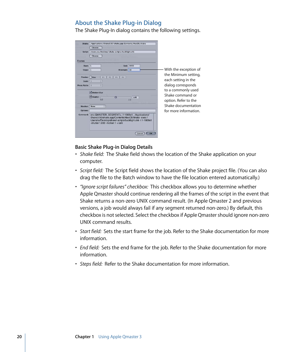 About the shake plug-in dialog | Apple Qmaster 3 User Manual | Page 20 / 42