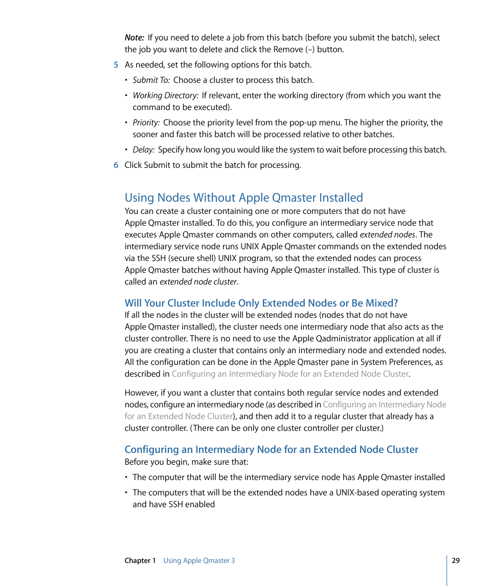 Using nodes without apple qmaster installed | Apple Qmaster 3 User Manual | Page 29 / 42