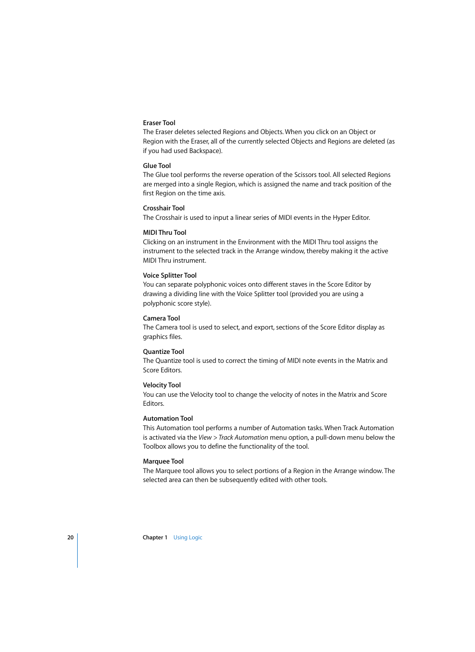 Apple Logic Pro 7 User Manual | Page 20 / 730