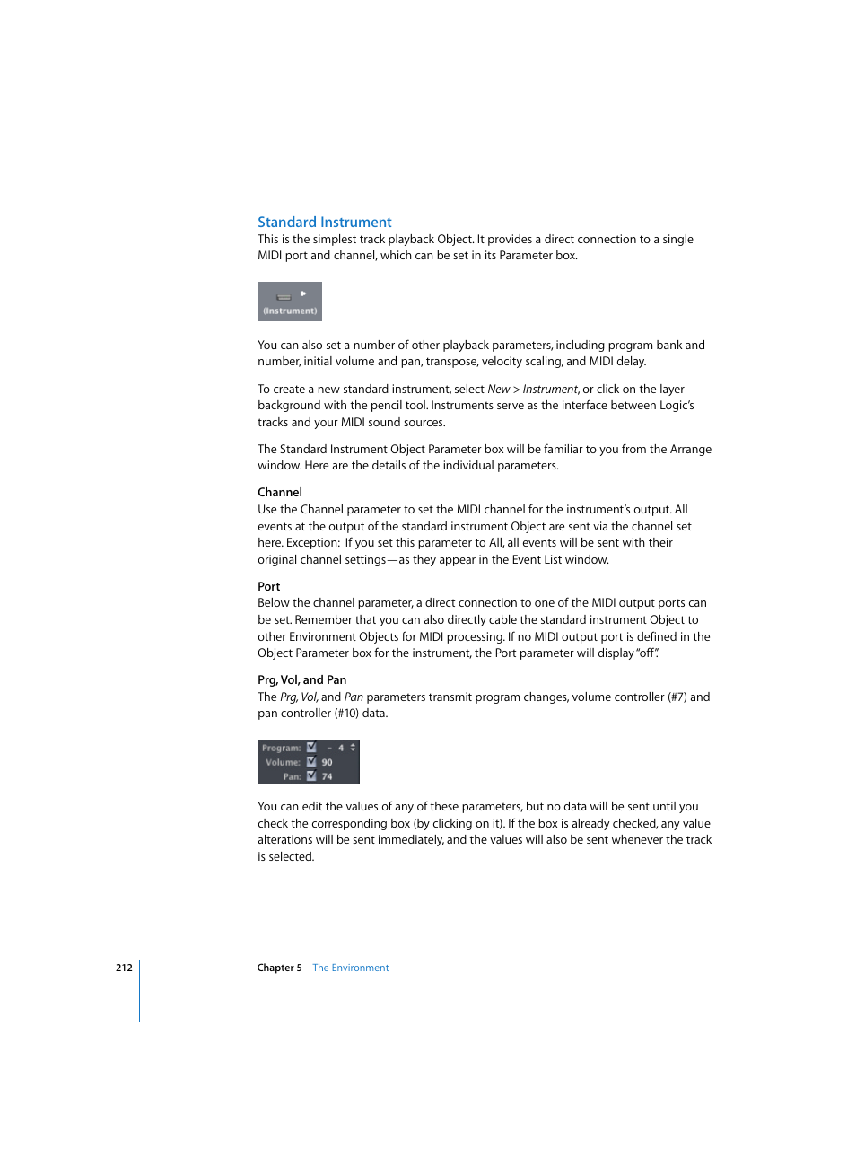 Standard instrument | Apple Logic Pro 7 User Manual | Page 212 / 730