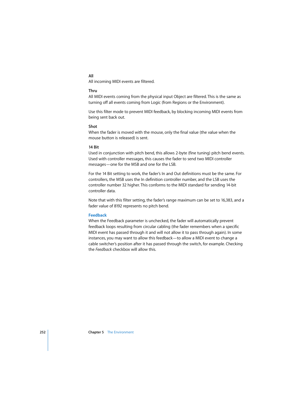Feedback | Apple Logic Pro 7 User Manual | Page 252 / 730